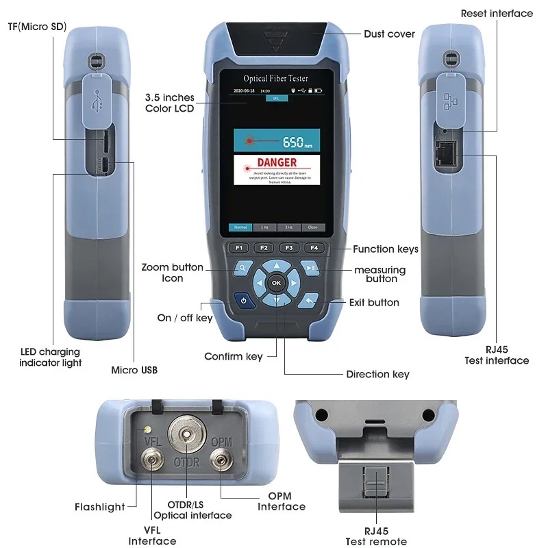 AUA-900A/D Alta Precisão OTDR  - Optical Time Domain Reflectometer Otdr 1310 1550Nm avaliação e preço