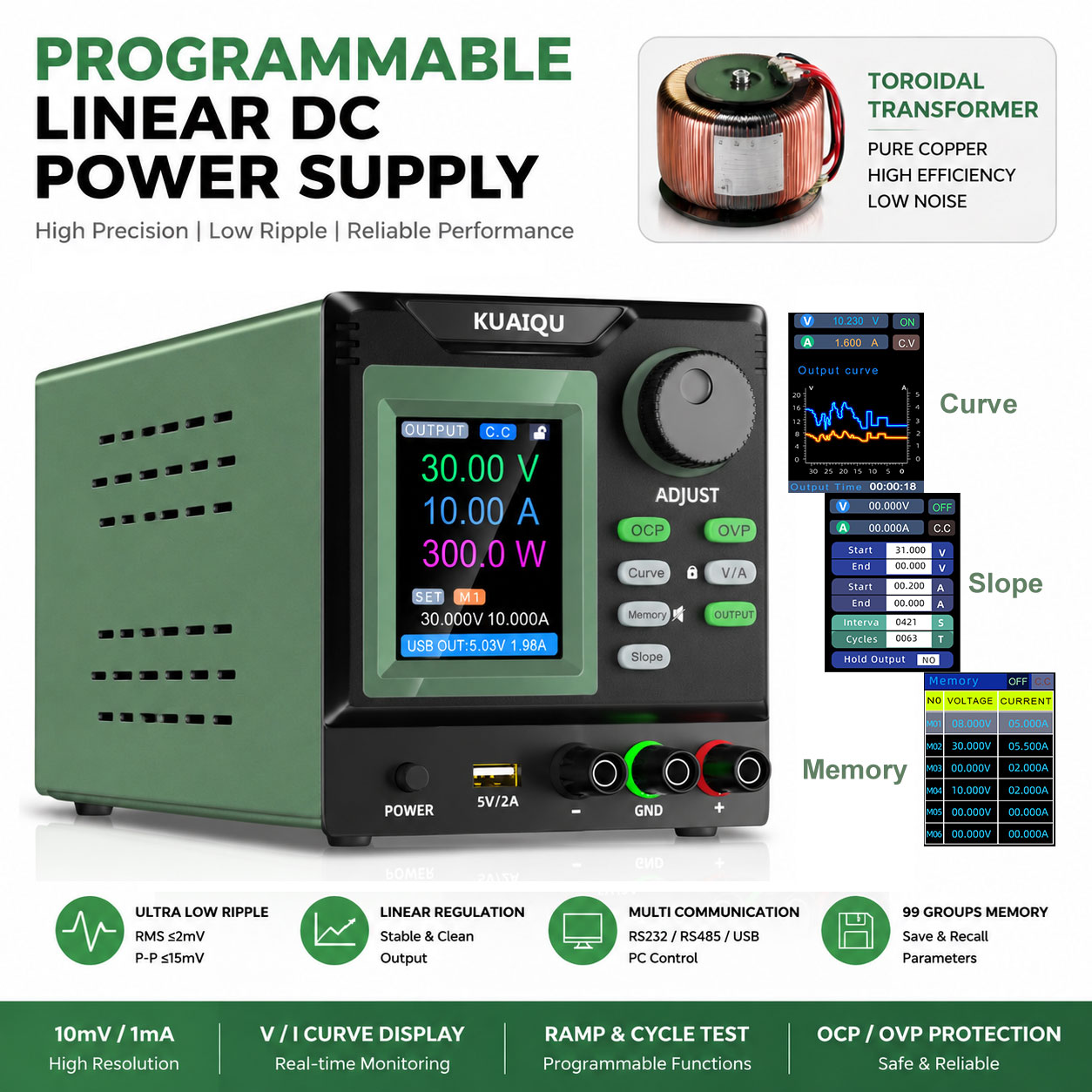 Fonte de alimentação linear DC - Programmable Linear Dc Power Supply 30V 10A avaliação e preço