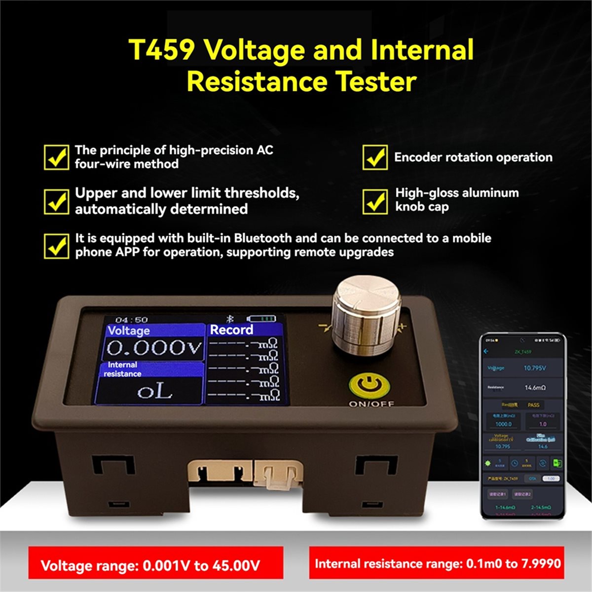 ABGN T459 Testador de Resistên - Battery Internal Resistance Tester Four Wire avaliação e preço